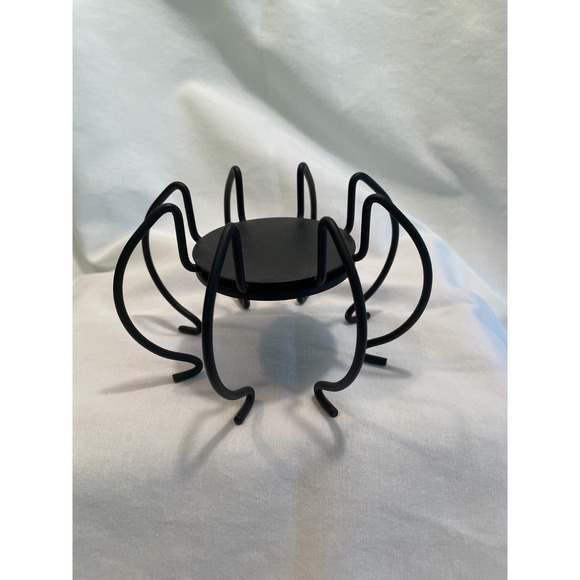 Pre-Owned PartyLite Halloween Spider Metal Candle Holder P8728 with 3" Candle - Picture 6 of 10